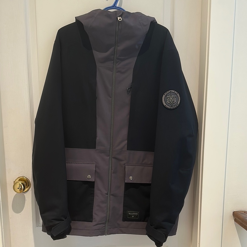 Billabong Men's Black and Gray Hooded Jacket